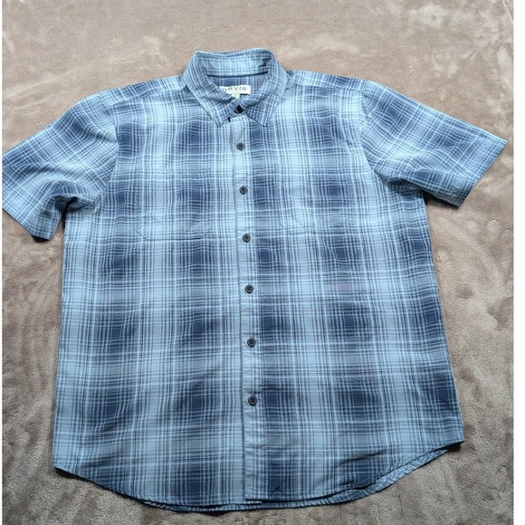 Orvis Other - Orvis Button Front Shirt Mens Large Blue Plaid Short Sleeve Pockets 1875212